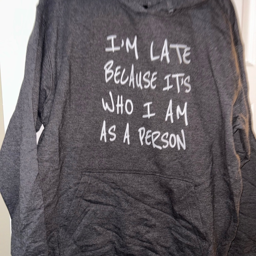 Gray Hoodie with Fun Slogan